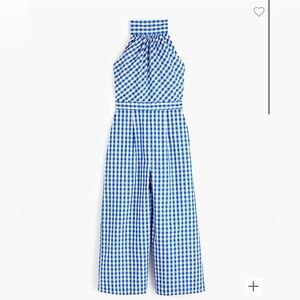 J. Crew blue gingham jumpsuit, NWT, size 10